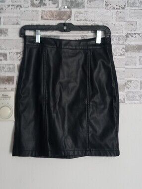 Vero Moda Black Faux Leather Pencil Skirt